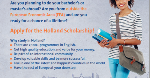 [Hà Lan] Học bổng Holland lên tới €5,000 – Deadline 1/2/2019 Và 1/5/2019