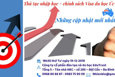 Thông báo hội thảo du học Úc và Canada với chủ đề những đổi mới trong chính sách visa, định cư và học bổng năm 2019 vào ngày 19-12-2018