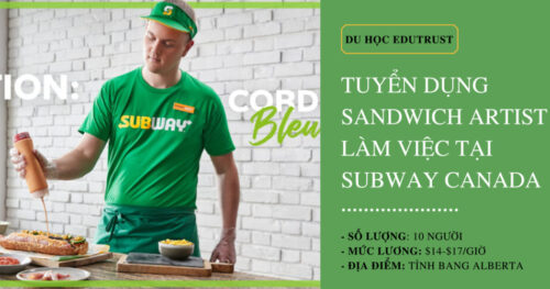 [Tuyển Dụng Gấp] 10 Vị Trí Sandwich Artist Làm Việc Tại SubWay Restaurant, Canada
