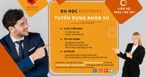 Du Học EduTrust Tuyển Dụng Nhân Sự Marketing và Tư vấn viên
