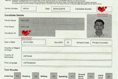 Chúc Mừng Bạn Nguyễn Văn Lâm Đã Đạt Kết Quả IELTS 5.0