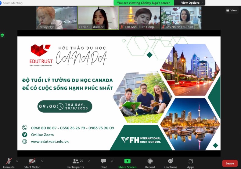 Du học EduTrust đã nhiều lần tổ chức thành công hội thảo du học Canada