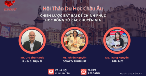 Du học EduTrust: Quảng cáo hội thảo du học tháng 3 năm 2024