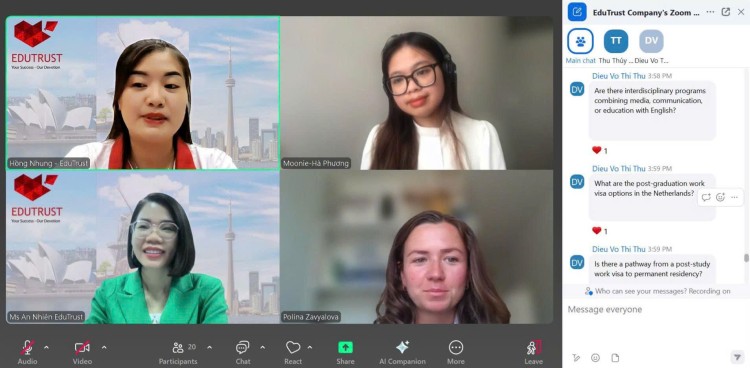 Du học Hà Lan: Review sau hội thảo du học Zoom Online 21/6/2025