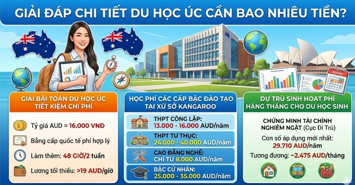 Giải đáp chi tiết du học Úc cần bao nhiêu tiền?