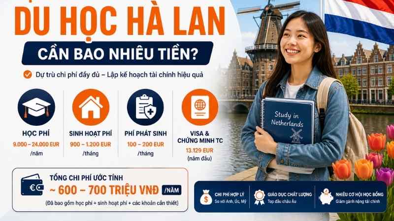 Tổng chi phí du học Hà Lan cần bao nhiêu tiền? 